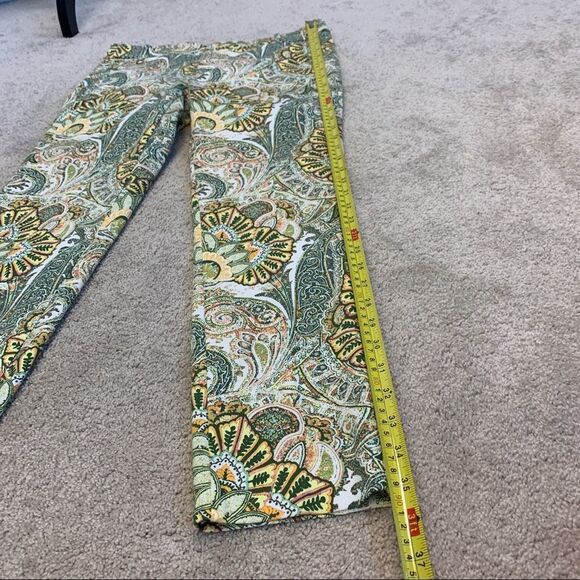 Zara green paisley floral print pants Sz 6 - Picture 7 of 10